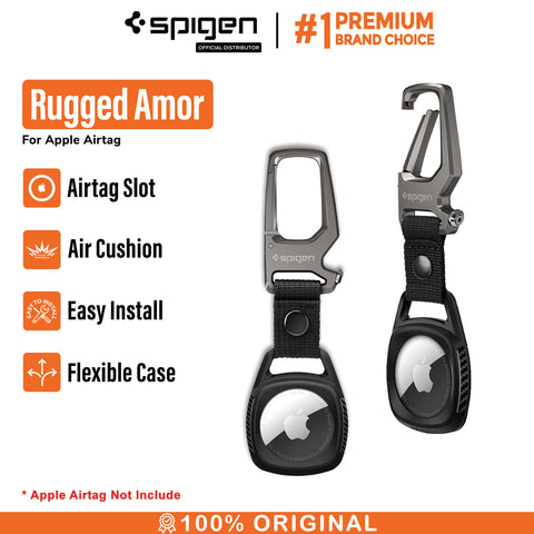 Case Apple AirTag Spigen Rugged Armor Gantungan Kunci Carbon TPU Casing