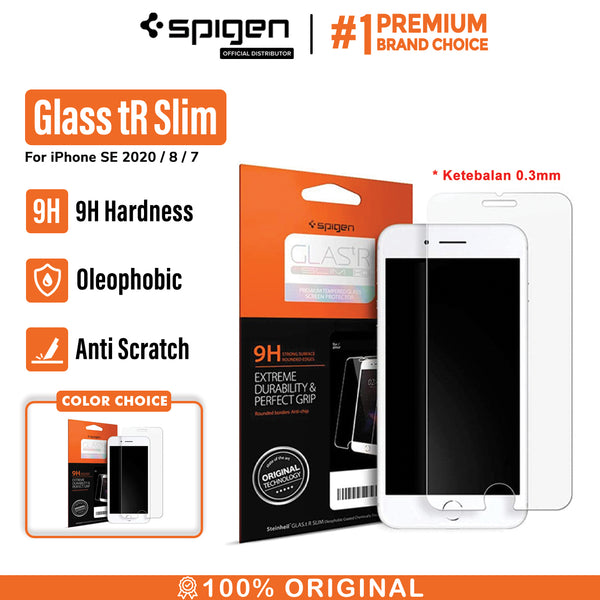 Tempered Glass iPhone SE 3 2022/2020 8/7 Spigen GlastR Slim Protector