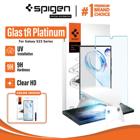Tempered Glass UV Samsung Galaxy S23 Ultra Plus Spigen Platinum Tray