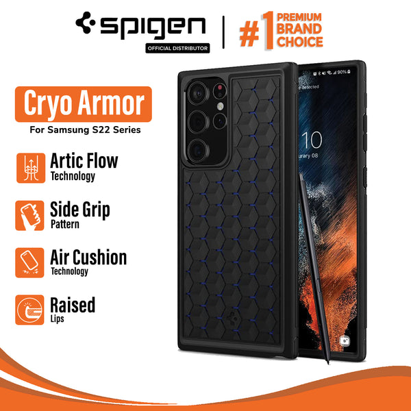 Case Samsung Galaxy S22 Ultra Plus Spigen Cryo Armor Gaming Casing