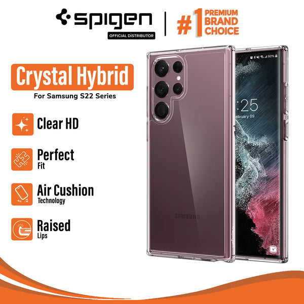 Case Samsung Galaxy S22 Ultra Plus Spigen Crystal Hybrid Clear Casing