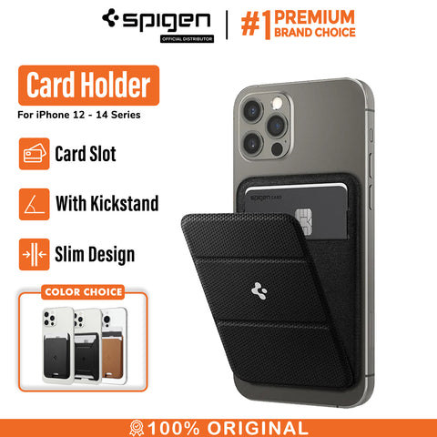 Card Holder Stand Magnet iPhone 12 Spigen Magsafe Card Slot HP Dompet Kartu Kulit