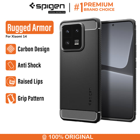 Case Xiaomi 14 Spigen Rugged Armor Matte Carbon Softcase Cover Casing