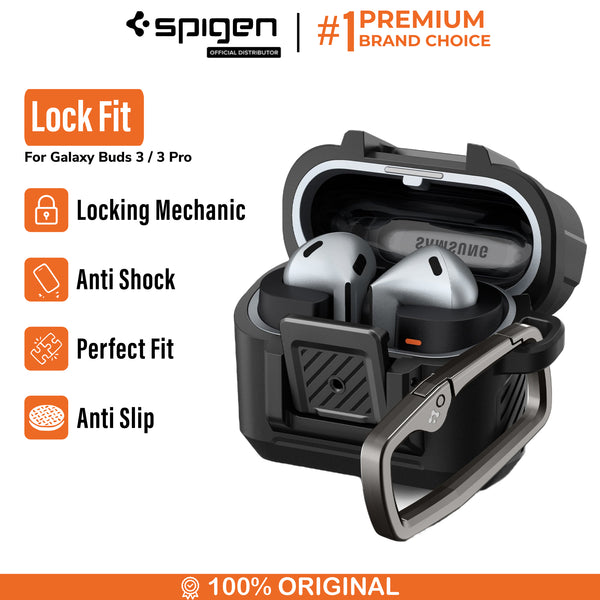 Case Samsung Galaxy Buds 3 / 3 Pro Spigen Lock Fit Anti Shock Crack Scratch Matte Cover Casing