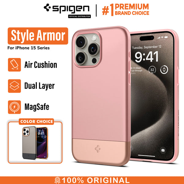 Case iPhone 15 Pro Max Plus Spigen Style Armor MagSafe Matte Casing