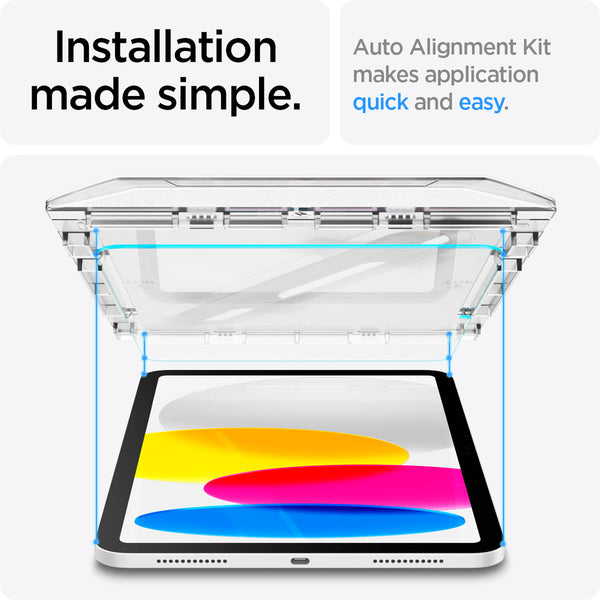 Tempered Glass iPad 10 10.9 (2022) Spigen Glas tR EZ Fit Clear Tray 9H