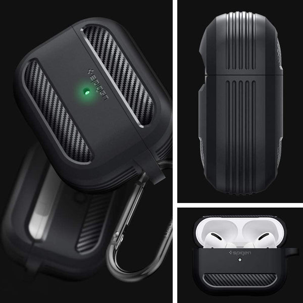 Case Apple Airpods Pro Spigen Rugged Armor Carbon Fiber Softcase Slim Casing