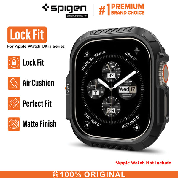 Case Apple Watch Ultra 2 Spigen Lock Fit 49mm Shockproof Cover Casing