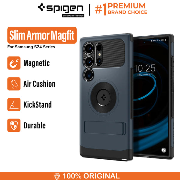 Case Samsung Galaxy S24 Ultra Spigen Slim Armor Magnetic Stand Casing