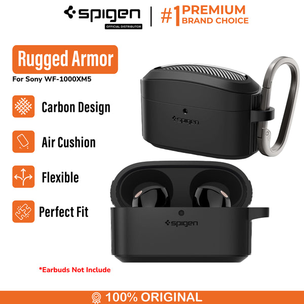 Case Sony WF-1000XM5 Spigen Rugged Armor Carbon Softcase Cover Casing