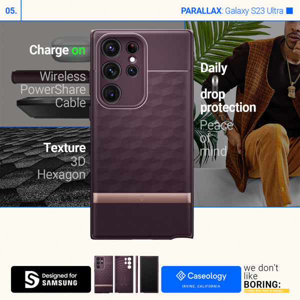 Case Samsung Galaxy S23 Ultra Plus Caseology Parallax 3D Soft Casing