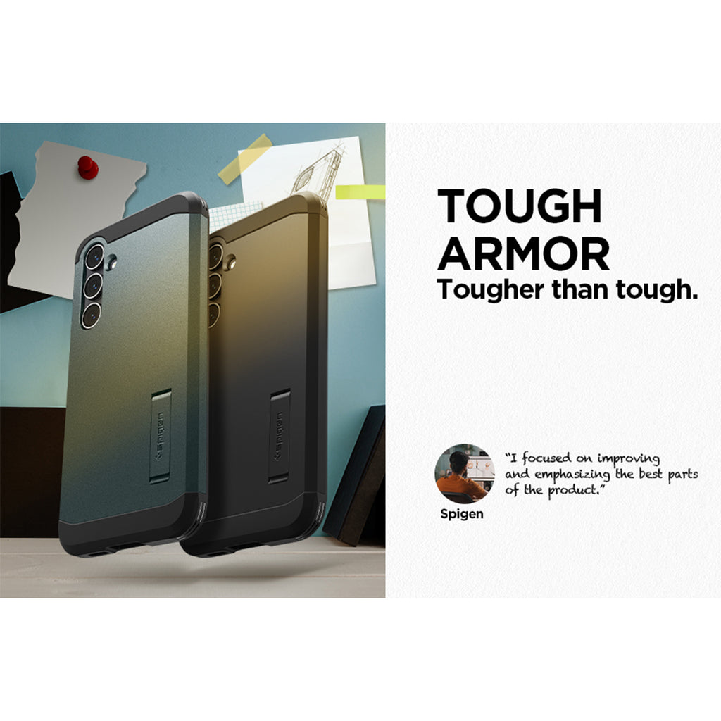 Galaxy S23 FE Case, Spigen [Rugged Armor] Shockproof Slim Cover