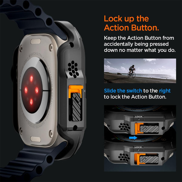 Case Apple Watch Ultra 2 Spigen Lock Fit 49mm Shockproof Cover Casing
