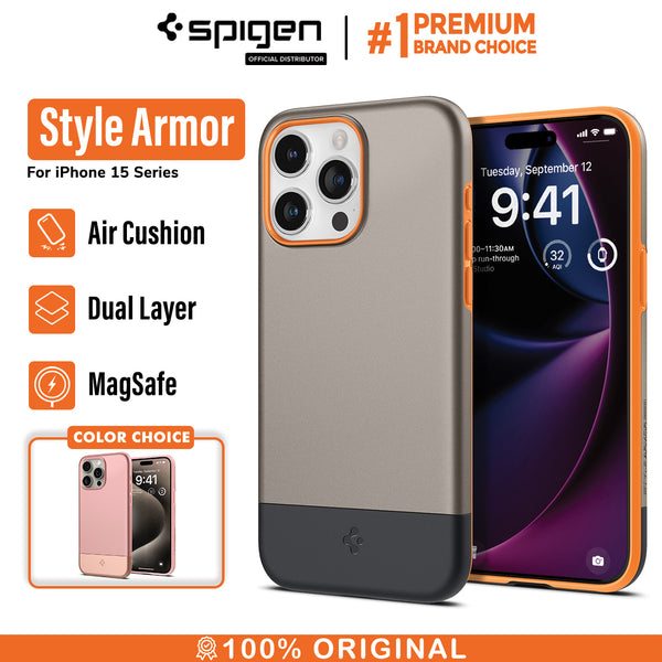 Case iPhone 15 Pro Max Plus Spigen Style Armor MagSafe Matte Casing