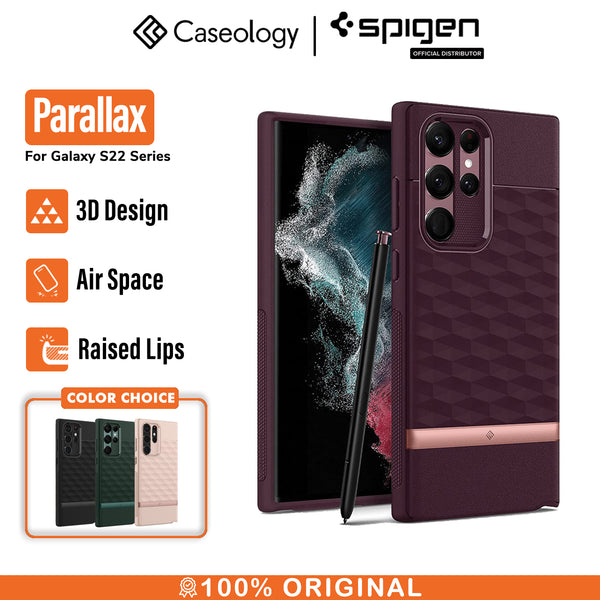 Case Samsung Galaxy S22 Ultra Plus Caseology by Spigen Parallax 3D Soft Casing