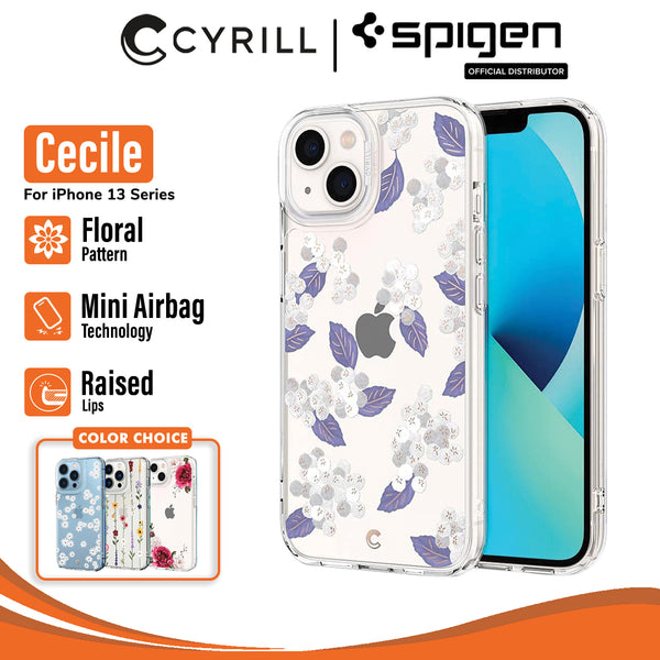 Case iPhone 13 Pro Max 13 Mini Ciel Cecile Transparant Motif Hybrid Casing