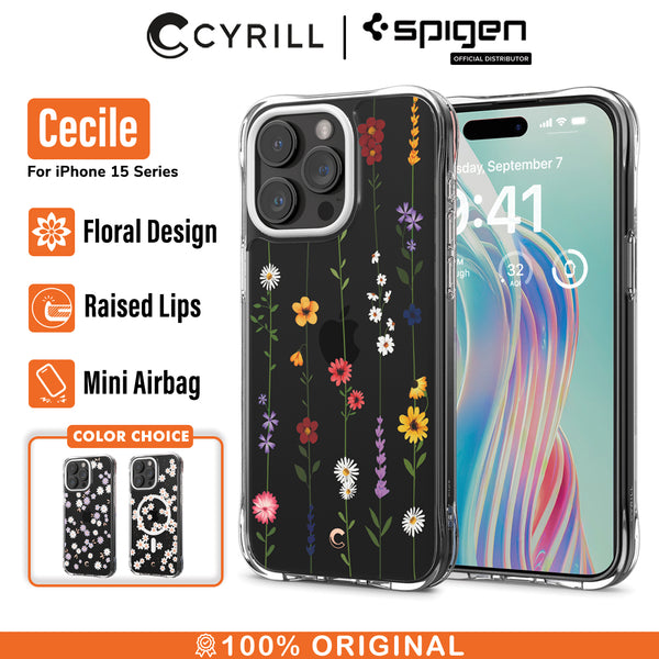 Case iPhone 15 Pro Max Plus Cyrill Cecile MagSafe Clear Motif Casing