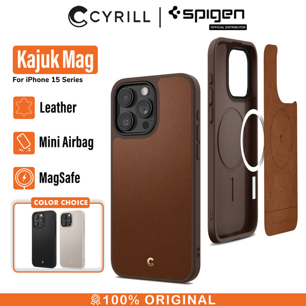 Case iPhone 15 Pro Max Plus Cyrill Kajuk MagSafe Leather Cover Casing