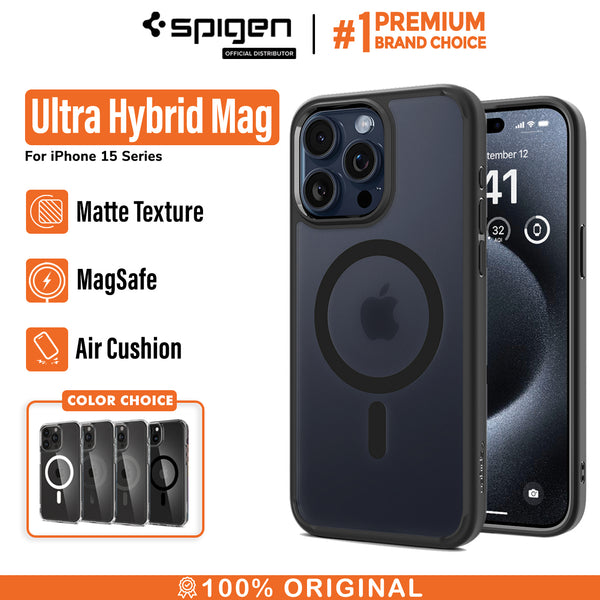 Case iPhone 15 Pro Max Plus Spigen Ultra Hybrid MagSafe Clear Casing