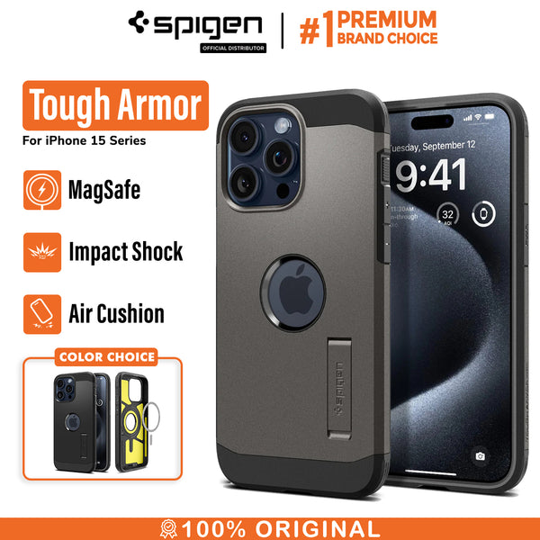 Case iPhone 15 Pro Max Plus Spigen Tough Armor MagSafe Hard Shockproof