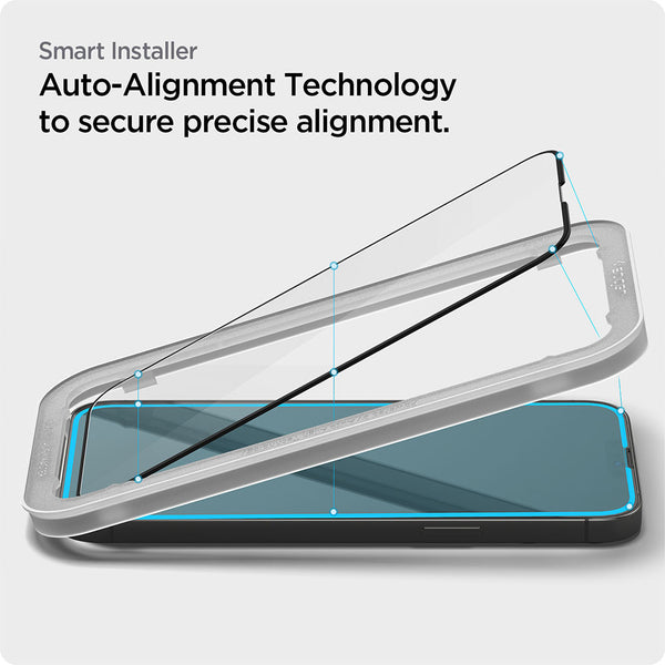 Tempered Glass iPhone 14/13 Mini Pro Max Plus Spigen Alignmaster Clear