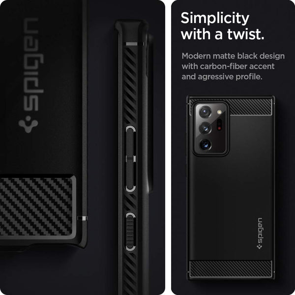 Case Samsung Galaxy Note 20 / 20 Ultra Spigen Rugged Armor Carbon Softcase Casing