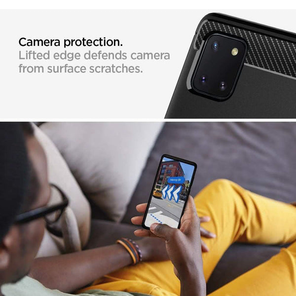 Case Samsung Galaxy Note 10 Lite / Plus / 10 Spigen Rugged Armor Carbon Fiber Casing