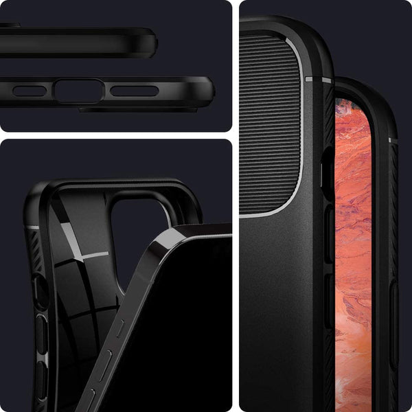 Case iPhone 12 / Pro / Max / Mini Spigen Rugged Armor Carbon Softcase Casing