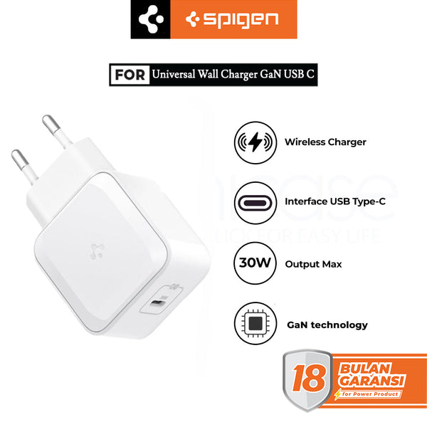 Wall Charger Kepala Adaptor GaN Spigen PowerArc ArcStation W Port USB C PD Fast Charging30
