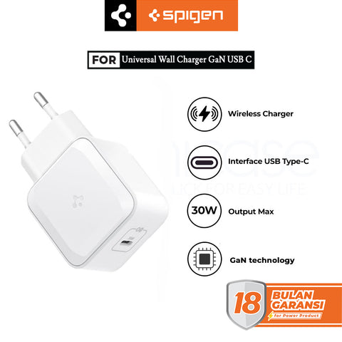 Wall Charger Kepala Adaptor GaN Spigen PowerArc ArcStation W Port USB C PD Fast Charging30