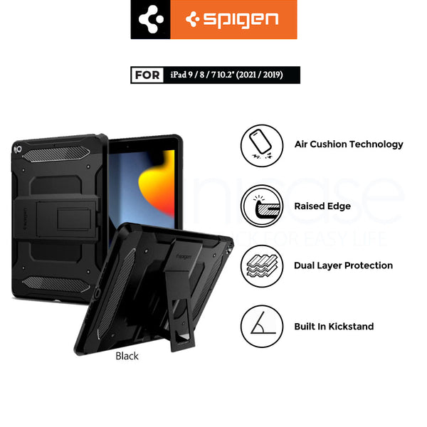Case iPad 9/ 8/7 10.2 (2021/2019) Spigen Tough Armor TECH Stand Casing