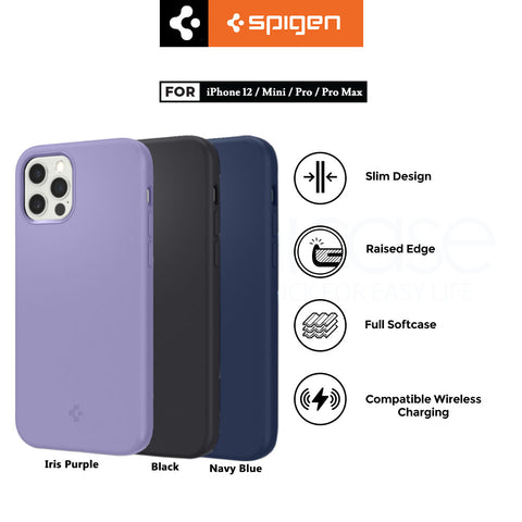 Case iPhone 12 Pro Max Mini Spigen Silicone Fit Anti Slip Soft Casing