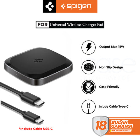 Wireless Charger Pad Spigen 15W USB C iPhone /Android Qi Fast Charging
