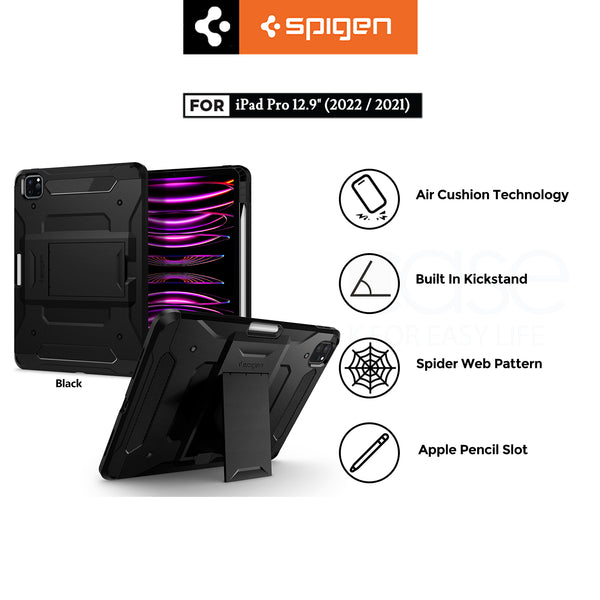 Case iPad Pro 12.9 2022/2021 Spigen Tough Armor Pro Stand Cover Casing