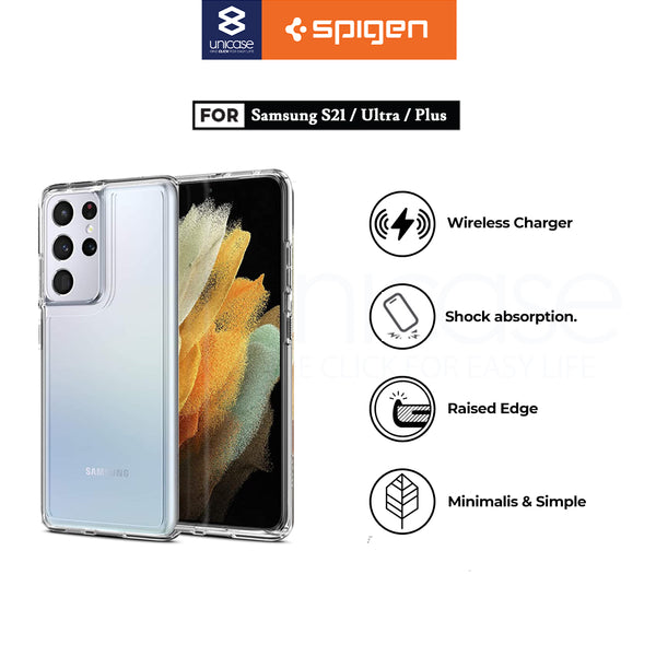 Case Samsung Galaxy S21 Ultra Plus Spigen Crystal Hybrid Clear Casing