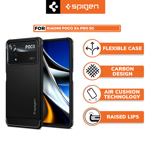 Case Xiaomi Poco X4 Pro 5G Spigen Rugged Armor Carbon Softcase Casing