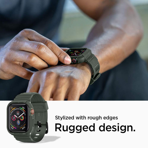 Case Strap Apple Watch 9/8/SE 2 45/44/41/40mm Spigen Rugged Armor Pro