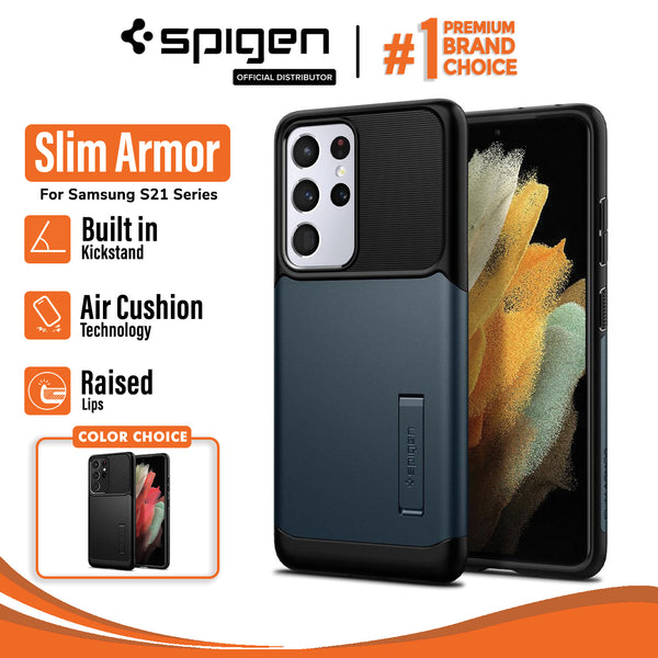 Case Samsung Galaxy S21 Ultra Plus Spigen Slim Armor Stand Casing