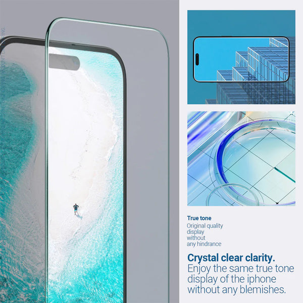 Tempered Glass iPhone 15 Pro Max Plus Caseology by Spigen Snap Fit 9H