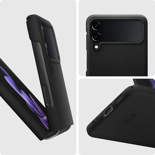 Case Samsung Galaxy Z Flip 3 Spigen Enzo Hardcase Slim Leather Casing