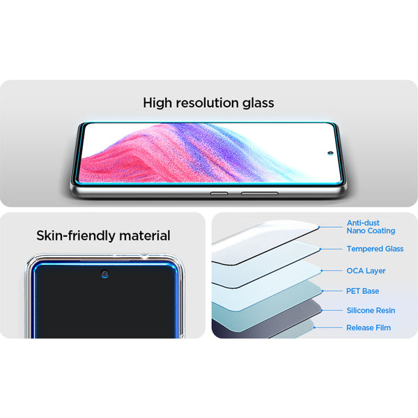 Case Tempered Glass Samsung Galaxy A53 / A73 Spigen Crystal Pack Clear
