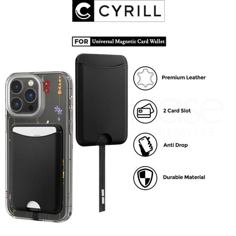 Universal Magnetic Card Wallet Holder HP Cyrill Kajuk MagSafe Leather