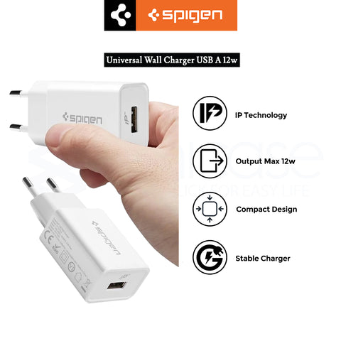 Wall Charger Adaptor USB A Port Spigen 12W F110 Fast Charging QC 3.0