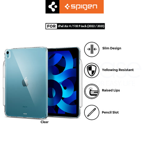 Case iPad Air 4/5 10.9 2022/2020 Spigen Air Skin Hybrid Clear PC Stand