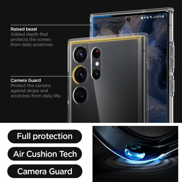 Case Samsung Galaxy S23 Ultra Plus Spigen Crystal Hybrid Clear Casing